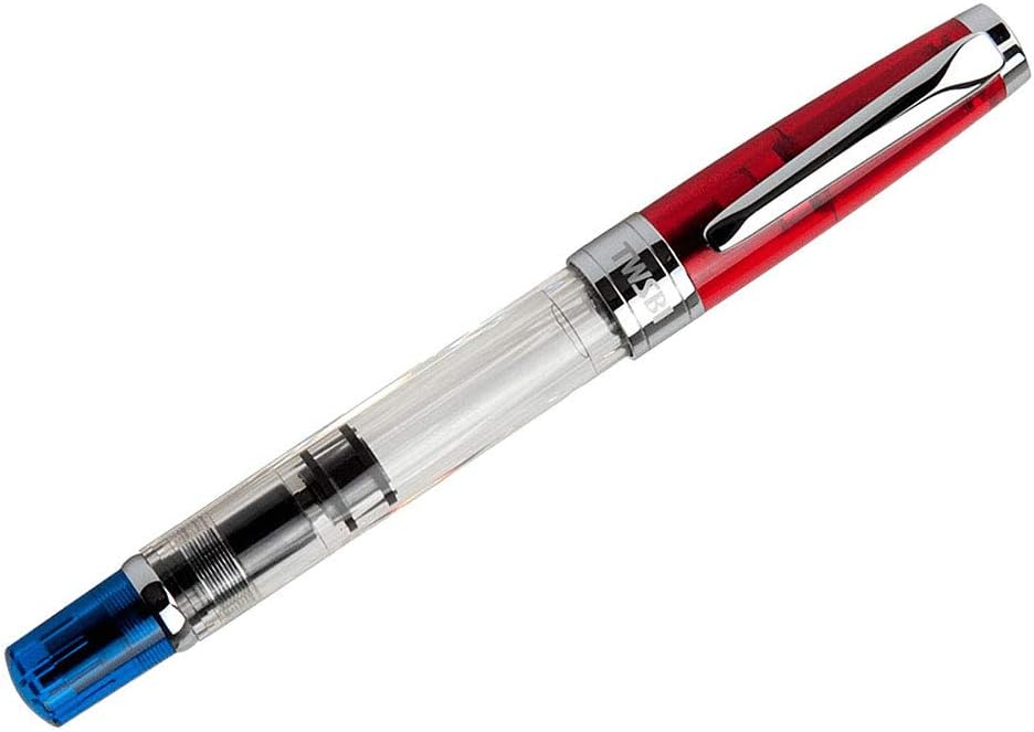 Twsbi Diamond 580 RBT Fountain Pen, Transparent, Blue / Red, M7446070 - EF, Blue/Red - Image 3