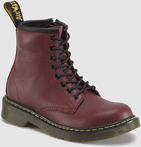 Dr. Martens Kids Cherry Red Delaney Lace Toe Boot Solid Medium / 3 F(M) UK Youth / 4 M US Big Kid