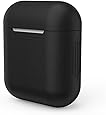 Xberstar Silicone Shock Proof Protective Case Sleeve Skin Cover for Apple AirPods True Wireless Headphone Charging Box (Black)