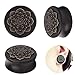 Yodeyhoo 2PCS Black Lotus Wood Organic Ear Tunnel Plugs Stretcher Gauges 00g-1