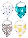 Bandana Drool Bibs - Best for Teething and Feeding - Organic Cotton/Waterproof Fleece - Set of 4 Unisex Drooling Bib with Snaps - Cute Baby Shower Idea in Gift Bag, Ebook for Kids - by Manana (Orange)