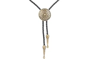 Joxevyia Turquoise Stone Bolo Tie with Leather Rope Western Cowboy Tie Unisex Accessory Groomsmen Gift for Him