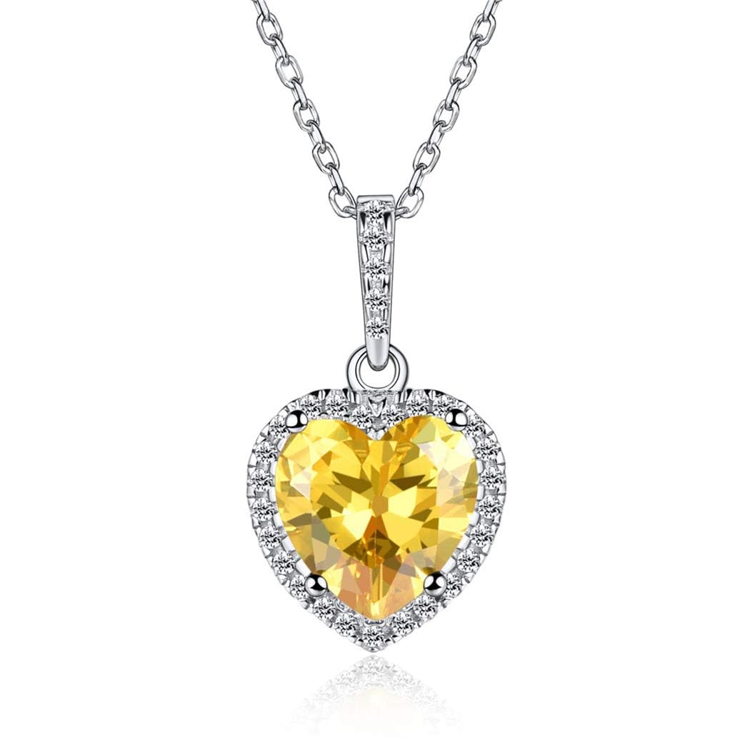ChicSilver November Birthstone Pendant Necklace for Women 925 Sterling Silver Birthday Heart Necklaces Cubic Zirconia Jewelry — image 1