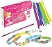 Kidtastic Bracelet Kit Set of 12, Jewelry Making Set Arts and Crafts for Girls, No Mess, No Glue, No Tools, Friendship Bracelets Maker with Letters, Flowers, Charms