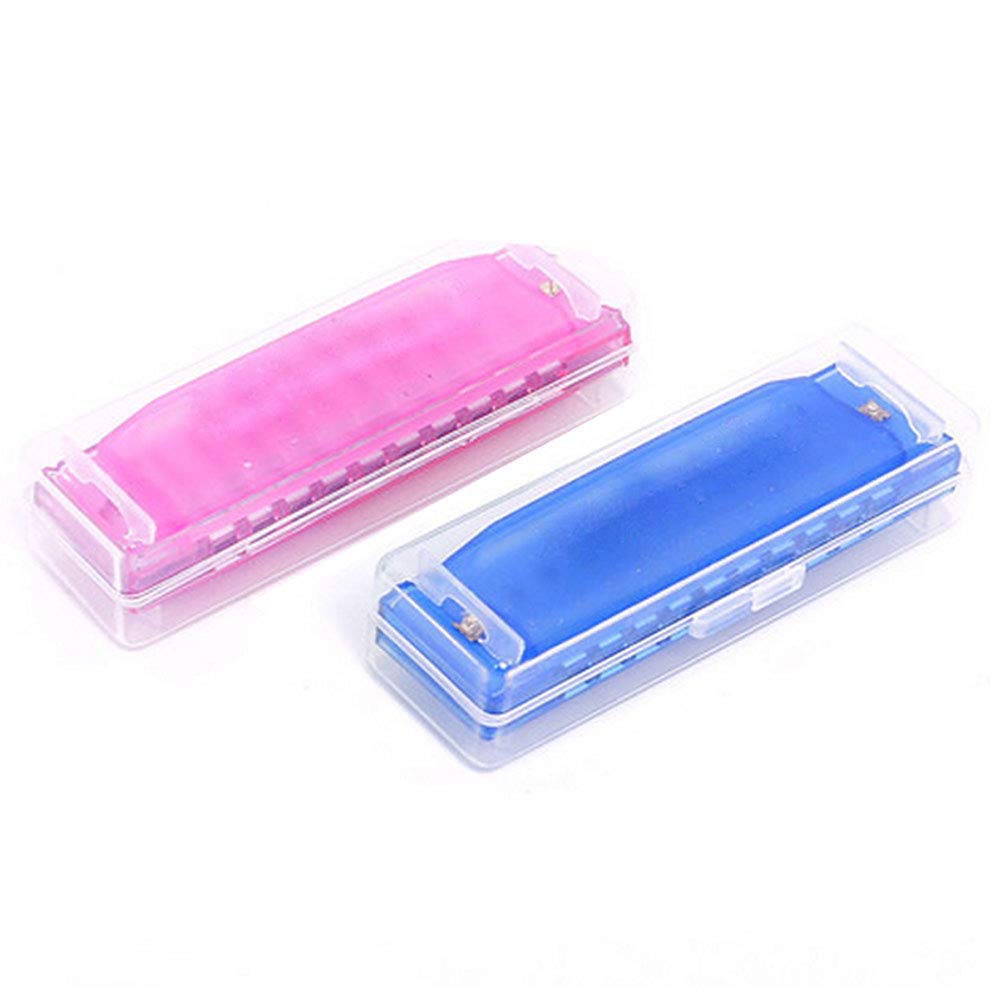 Jzhen 2 PCS Harmonica Clear Candy Color Harmonica,Educational Musical Instrument, Mouth Organ Toy for Children