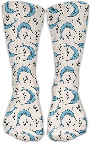 Xwgll Cream And Blue Narwhals Ocean Comfortable Graduated Compression Socks For Women And Men,Athletic Socks