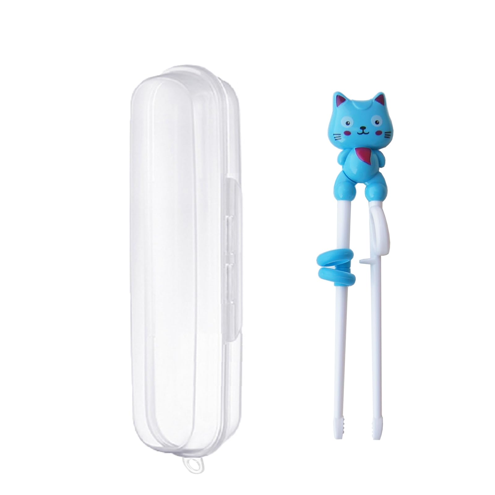 Photo 1 of Chopsticks for Kids, 1 Pair Training Chopsticks for Kids, Cute Cat Learning Practice Chopsticks with Case