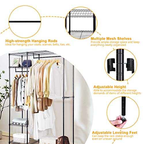 Tangkula Garment Rack Clothing Rack, Heavy Duty Free Standing Closet