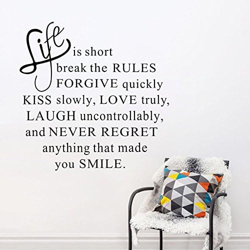 La Vie Est Courte Texte Sticker Citations Stickers Muraux Home