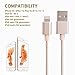 JOOMFEEN Nylon Braided 10ft/3m Extra Long 8pin Charging Cable USB Cord Charger for Apple iphone se, 7,7 plus,6s, 6s plus, 6plus, 6,5s 5c 5,iPad Mini, Air,iPad5,iPod on iOS9 - Gold