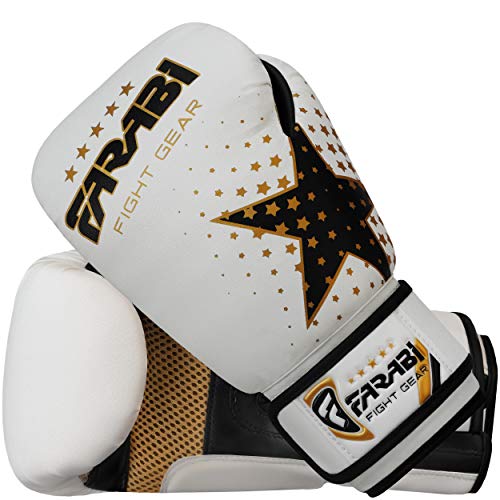 Farabi-Guantes-de-Boxeo-Artes-Marciales-Mixtas-para-jvenes-170-g-Color-Blanco