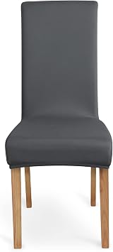 Amazon Basics Stretch Dining Chair Covers Set of 4 Dark Grey 96% Polyester view 2