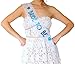 Bride to Be Lace Sash - Bachelorette Party, Bridal Shower & Wedding Party Accessory (White & Light Blue)