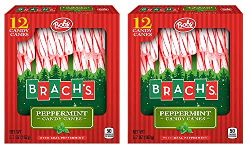 image for Golden Gift Box - Brachs Peppermint Candy Canes - Traditional Red and 