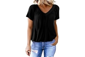 Dokotoo Women's Casual Summer T Shirts Short Sleeve V Neck Tops Tshirts