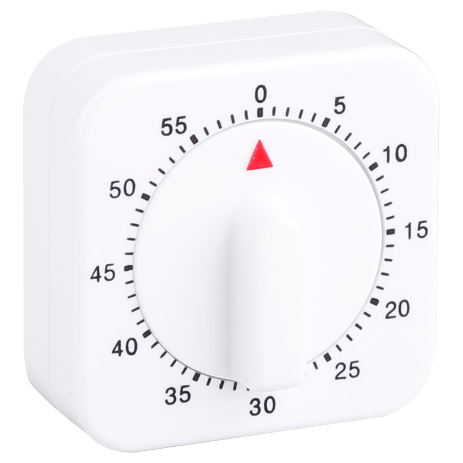 Thyonta Classic 60-Minute Wind-Up Kitchen Timer – Square White Mechanical Timer, Ideal for Cooking, Baking, and Time Management for All Ages