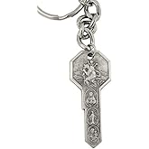 BO-sense Silver Tone Saint Christopher St Anthony Key to Heaven Medal Key Chain, 2 Inch
