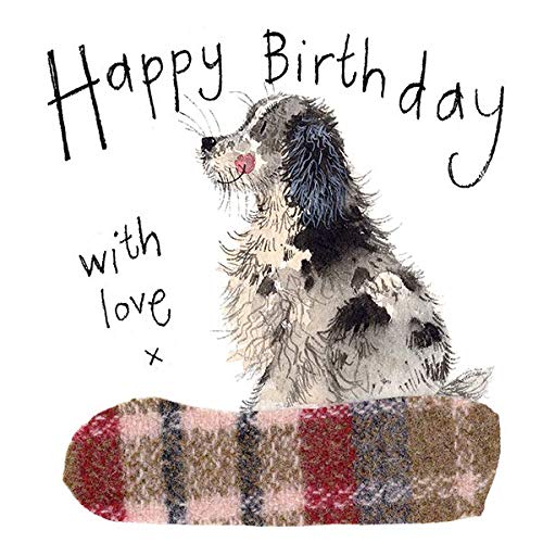 Alex Clark Happy Birthday Spaniel Dog Foil Card