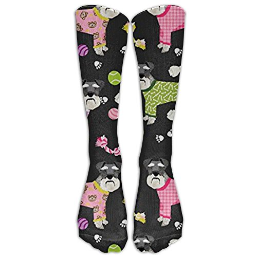 FUNINDIY Fashion Schnauzers In Jammies Knee High Graduated Compression Socks For Women And Men - Best Medical, Nursing, Travel & Flight Socks