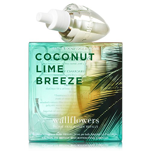Bath & Body Works Wallflowers Home Fragrance Refill Bulbs Coconut Lime Breeze 2 Pack