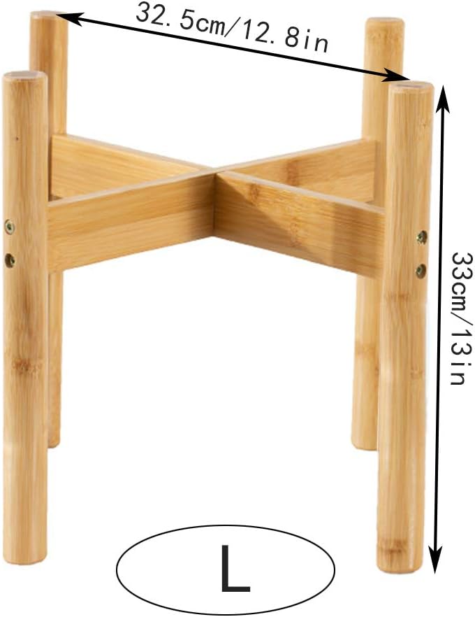 QUMENEY 1Pc Mid Century Modern Indoor Plant Stand Wood Flower Pot Holder for Home Office Garden Patio Lawn Yard Restaurant Cafe (Large) - Image 3