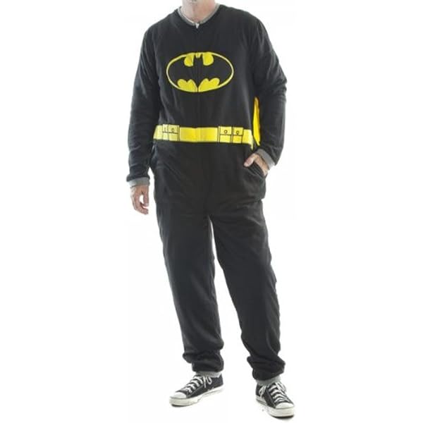 Bioworld Pigiama Da Uomo In Pile Con Cappuccio E Mantello – Batman