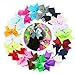 20pcs 5 inches Large Hair Bows Girls Kids Children Grosgrain Ribbon Headbands Alligator Hair Clips