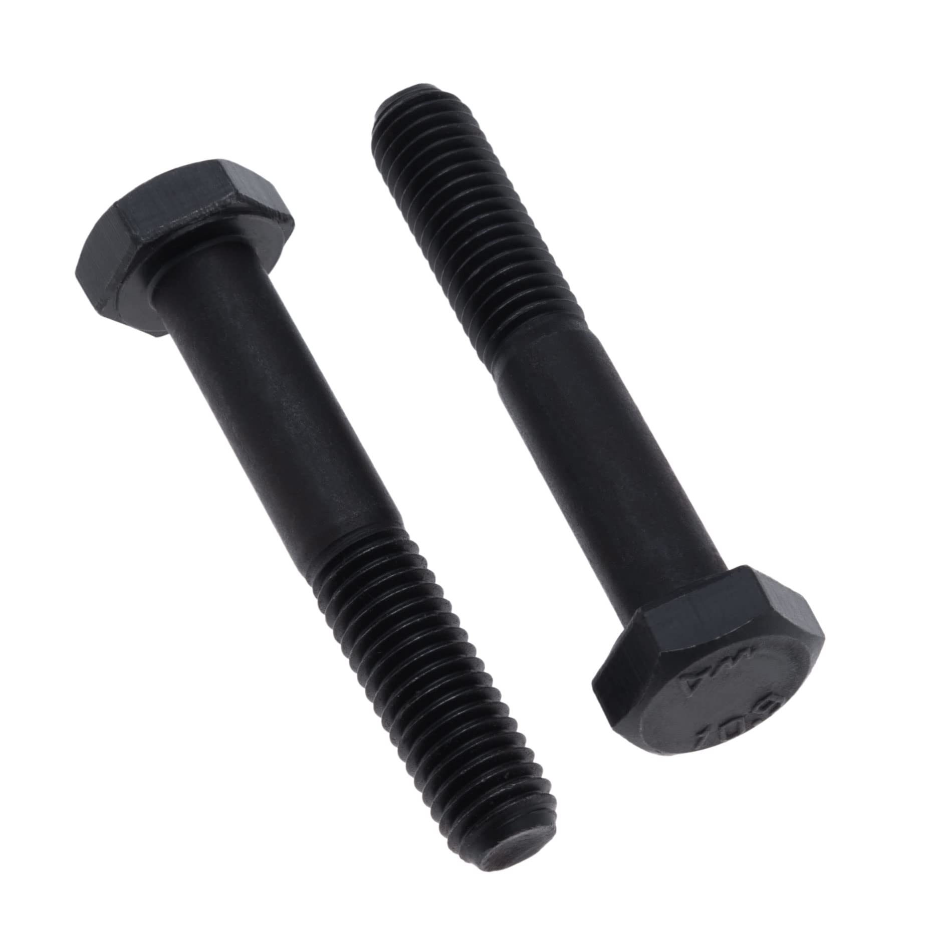 Hexagon Head Bolts With Shank M12X80 (Pack of 2) Bolt Not Full Thread Class 10.9 High Tensile Alloy Steel Black Mechanical Hex Screws Certified Standard DIN931 (12mm x 80mm)
