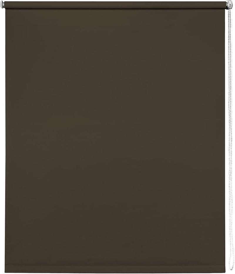 New Edge Blinds Thermal Blackout Chocolate Roller Blinds 105 cm x 165 cm