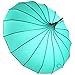 Kung Fu Smith Retro Women Pagoda Parasol Umbrella for Weddings & Bride, Anti Sun UV Stick Rain Umbrella - Turquoise