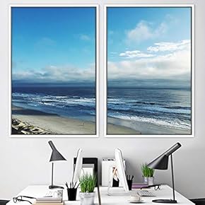signwin 2 Piece Framed Canvas Wall Art Coastal...