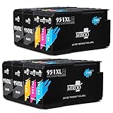 MIROO 2 Set+ 2 Black Compatible Ink Cartridge Replacement for HP 950 951 XL High Capacity, Worked with HP Officejet Pro 8610 8620 251dw 271dw 276dw 8630 8640 8600 8660 8615 8625 8600 Plus Printer