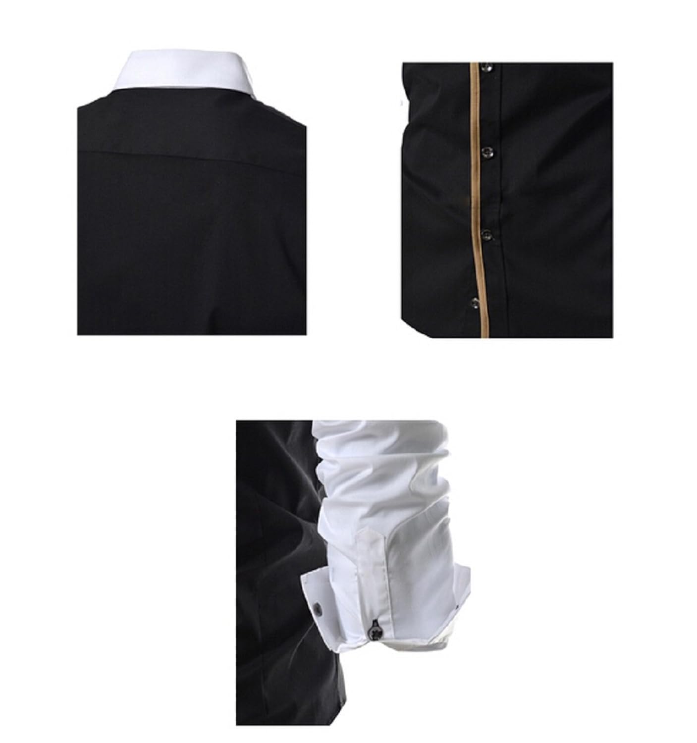 ud fabric men's cotton full sleeve shirt(black and white)