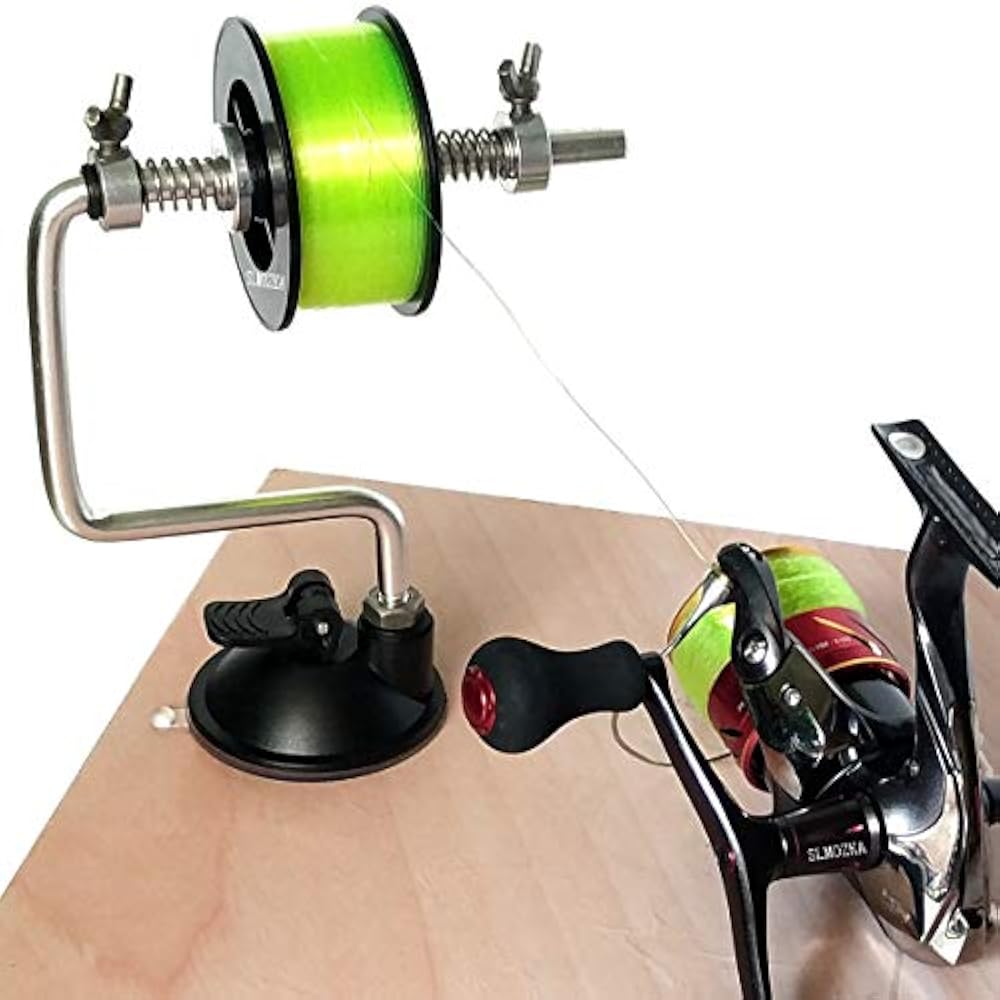 Fishing Line Spooler Silver Reel Winder Tackle Spooling Station Winding