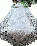 Dresser Scarf or Mantel Shelf Runner Ivory Princess Lace European