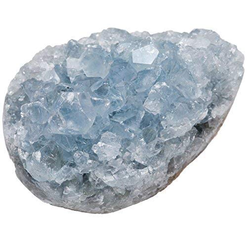 mookaitedecor Natural Celestite Healing Crystal Cluster,Reiki Gemstone Specimen Figurine Home Decor(Approx 160-220g), Length 45-75mm / 1.77-2.95”