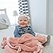 Super Soft Plush Satin Border Baby Receiving Blankets, Pink