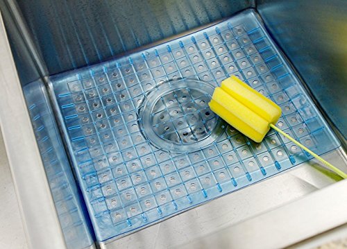 Waroom Home Sink Mat PVC Eco-friendly Kitchen Sink Protector Mat Pad, 12'' X 9.6'', Regular Blue - Thumbnail 2