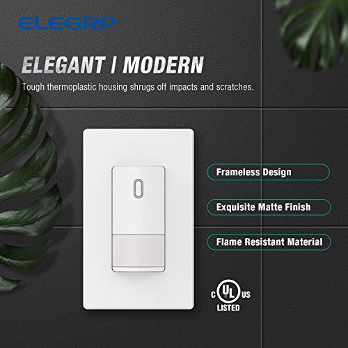 ELEGRP Occupancy Motion Sensor Light Switch, PIR Infrared Motion