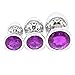 Eastern Delights 3 Pcs Jewelry Anal Plug Steel Metal Butt Plated Plug WITH Penis Condom (Purple)