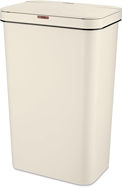 Tower T838005C Sensor Bin 50L Cream Battery-Operated with Retainer Ring