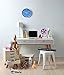 Epy Huts Modern Wall Clock Battery Operated Indoor Non-Ticking Silent Quartz Quiet Sweep Movement Wall Clock for Office,Bathroom,Living Room Decorative 10 Inch Blue