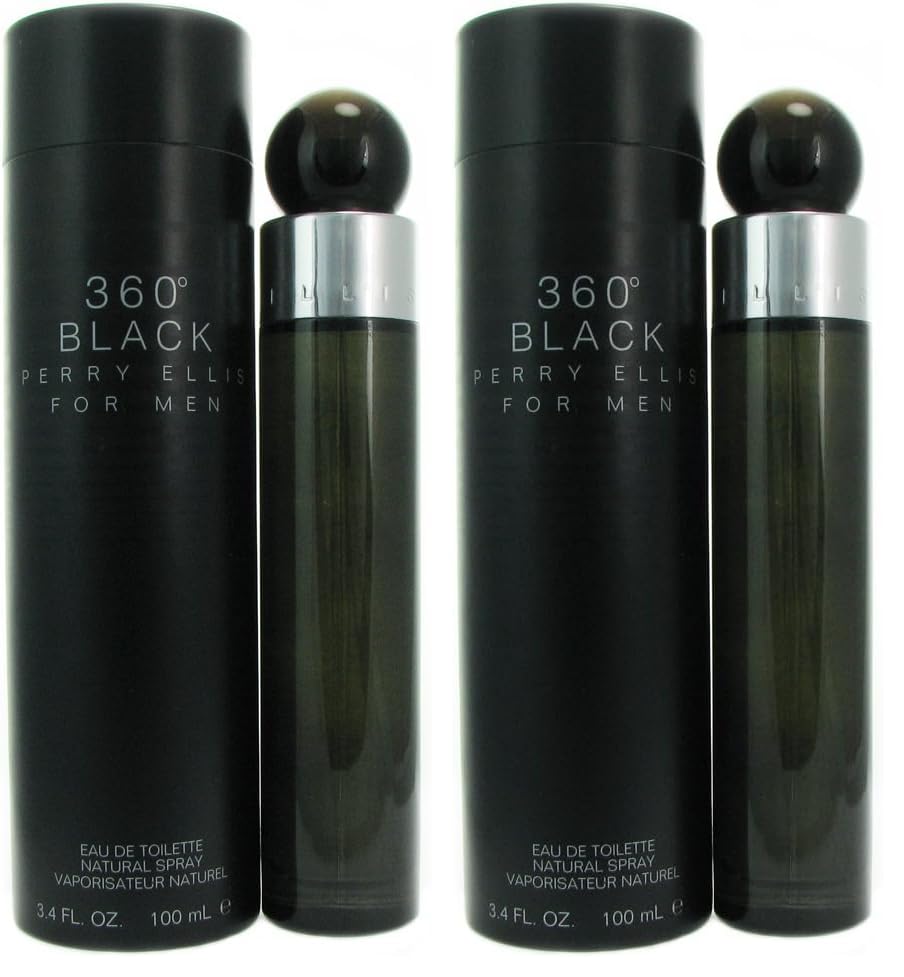 Perry Ellis 360 Black For Men. Eau De Toilette Spray 3.4 Ounces (Pack of 2) Image