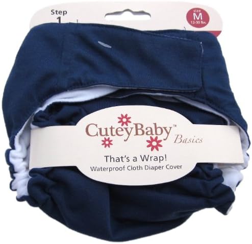 CuteyBaby That's a Wrap Diaper Cover, Solid Navy, Small