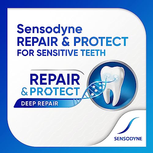 SENSODYNE REPAIR AND PROTECT WHITENING TOOTHPASTE, TOOTHPASTE FOR SENSITIVE TEETH AND CAVITY PREVENTION, 3.4 OZ (PACK OF 2)