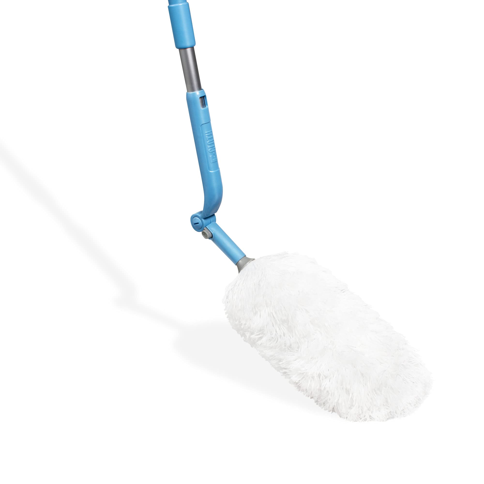 E-Cloth 2 in 1 Microfibre Extendable Duster, Household Floor, Wall and Ceiling Cleaner, Blue & White, Washable and Reusable, 1 Count