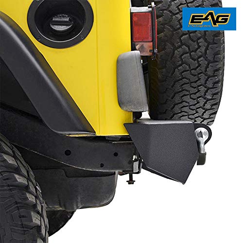 EAG Rear Bumper with 2 inch Hitch Receiver and DRing Black Textured