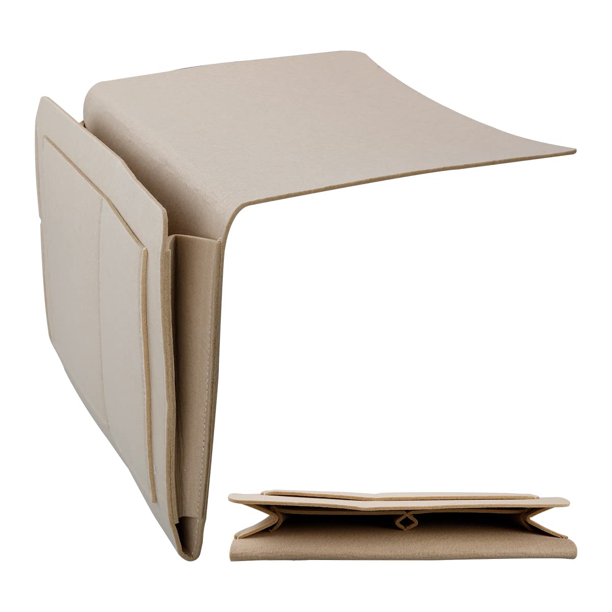 GLADFRESIT Felt Bedside Organizer - Storage Caddy for Phone, Books, Glasses, Tablet, Remote - Hanging Bunk Pocket (White)