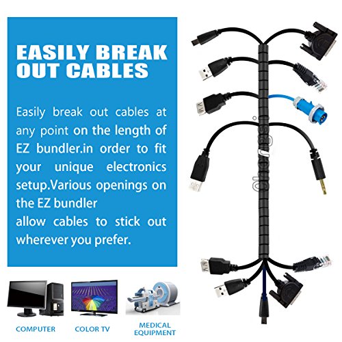 Cable Organizer Coiled Tube Sleeve Cable Cable Management Sleeve White chengsi NBXG0061 bai1528 - Thumbnail 3