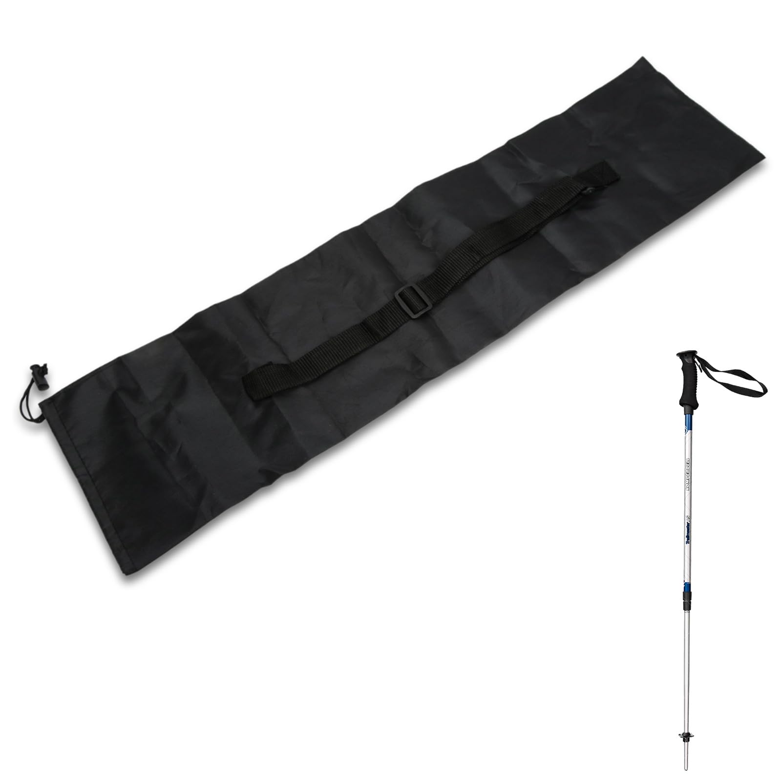 Hiking Pole Bag, Portable Trekking Pole Carrying Bag Trekking Hiking Pole Pouch Climbing Poles Carrier Walking Poles Bag Hiking Pole Storage Bag for Walking Stick Black (17cm* 70cm)